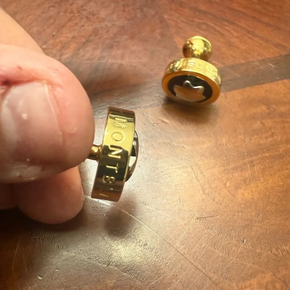 New Montblanc gold tone and black Cufflinks